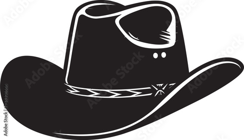 "Legendary Legacy: Cowboy Hat Icon in Sleek Black Logo Vector for Heritage" "Trailblazing Tradition: Cowboy Hat Vector Black Logo Icon for Pioneering"
