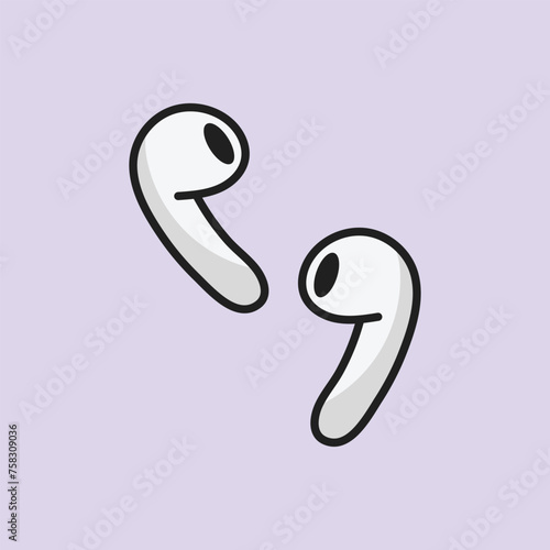 TWS Wireless Bluetooth Ear phone vector Illustration wireless Airpods Illustration Headphones TWS icon