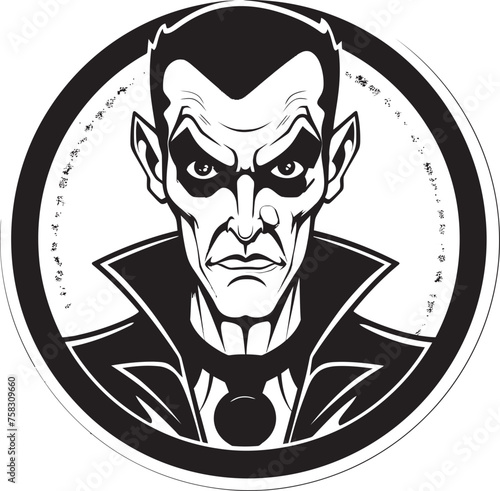 "Ethereal Embrace: Eerie Vampire Vector Logo" "Nocturnal Nostalgia: Haunting Vampire Icon"