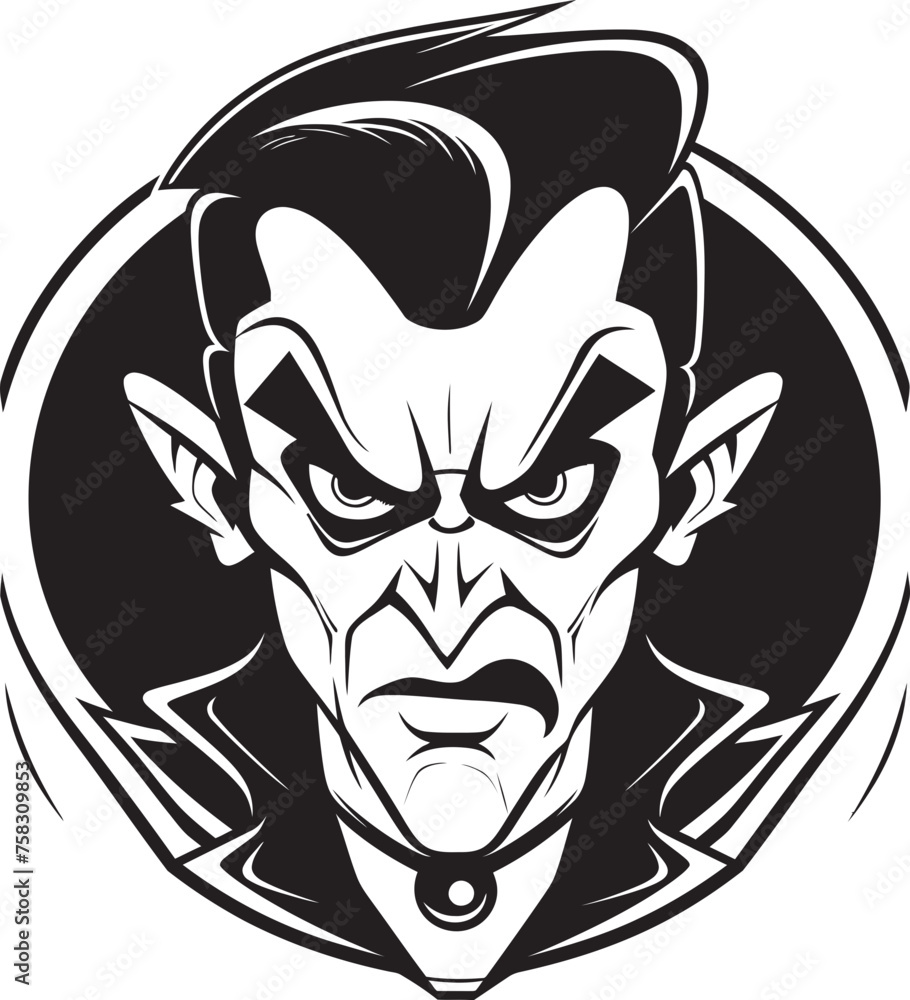 Fototapeta premium Hypnotic Vampire Mark: Stygian Vector Symbol Chilling Vampire Seal: Veiled Black Logo
