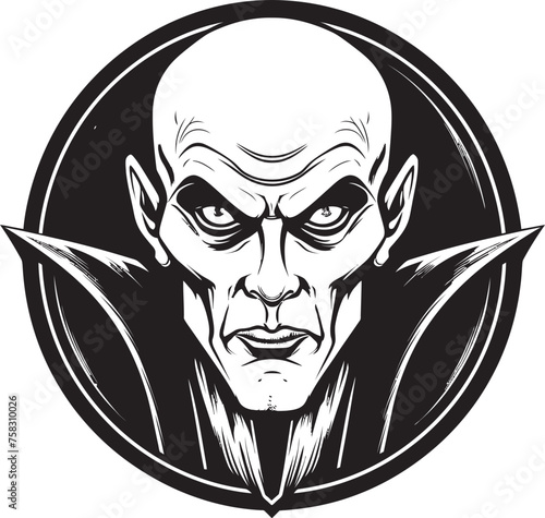 Nocturnal Whisper: Creepy Vampire Vector Mark in the Void Cryptic Fangs: Mysterious Vampire Insignia in Dark Tones