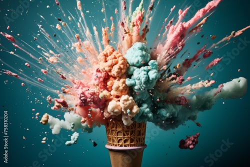 Tempting ice cream explosion - satisfy your sweet tooth with every scrumptious bite photo