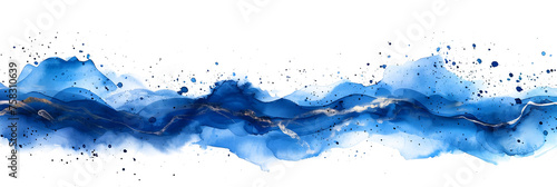 Blue watercolor splashes on white background.