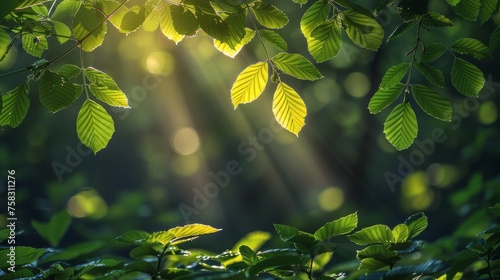 Sunlight Filtering Through Tree Leaves