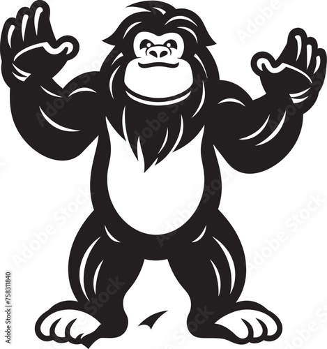 "Friendly Forest Folklore: Playful Fullbody Bigfoot Icon" "Whimsical Wilderness Warden: Charming Sasquatch Vector Logo"