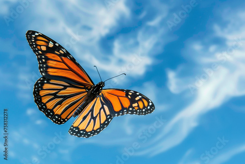 butterfly and a bright blue sky