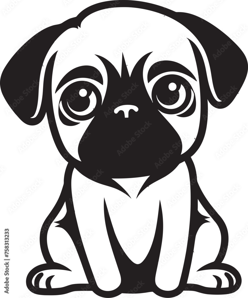 Pug Legacy: Iconic Icon Vector Art Pug Tradition: Classic Black Logo Vector Pug Legacy: Iconic Icon Vector Art Pug Tradition: Classic Black Logo Vector