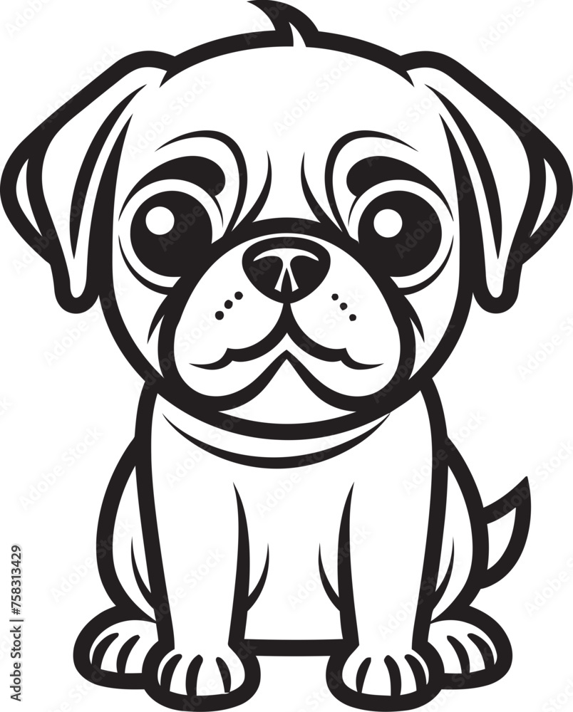 Stylish Pug Symbol: Elegant Vector Icon for Pug Owners Quirky Pug Illustration: Chic Black Logo Vector Stylish Pug Symbol: Elegant Vector Icon for Pug Owners Quirky Pug Illustration: Chic Black Logo Vector