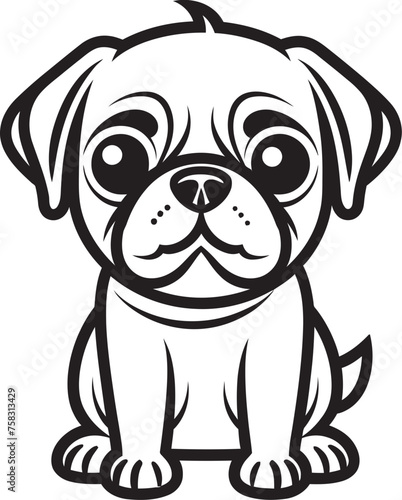 Stylish Pug Symbol  Elegant Vector Icon for Pug Owners Quirky Pug Illustration  Chic Black Logo Vector