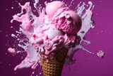 Delicious ice cream explosion of flavors and colors, perfect for summer treats and dessert lovers