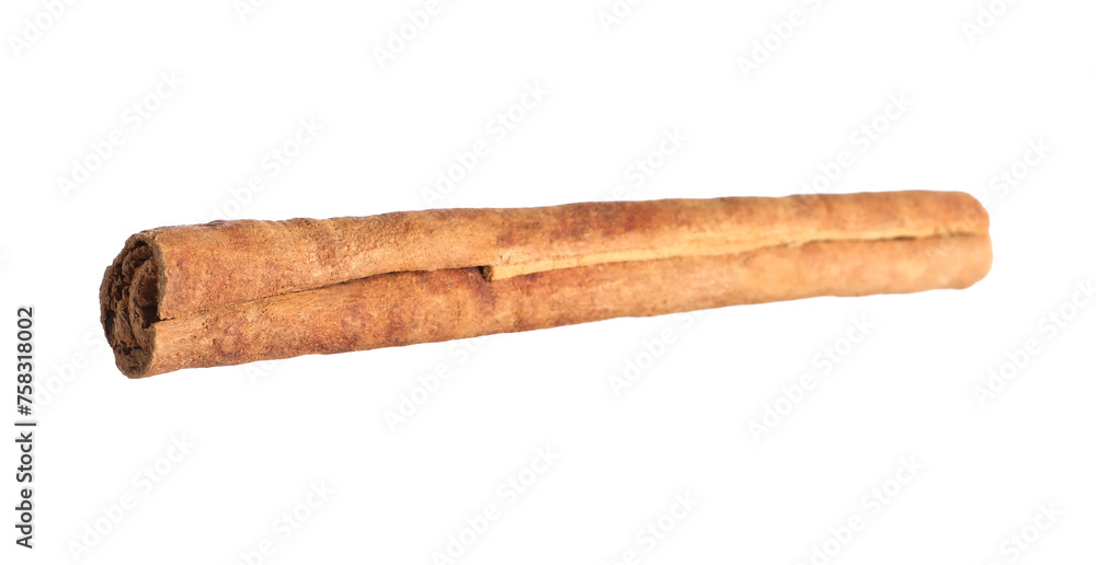 One aromatic cinnamon stick isolated on white One aromatic cinnamon stick isolated on white