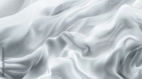 Silky white and gray folds in a soft abstract design. Elegant white waves creating a tranquil abstract texture. Gentle flow of gray and white in a serene abstract background.