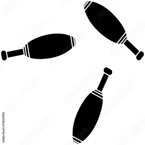 acrobat illustration juggler silhouette juggling logo recreational icon male outline amusement multi-task park people performance performer person play show shape skill standing stick for vector