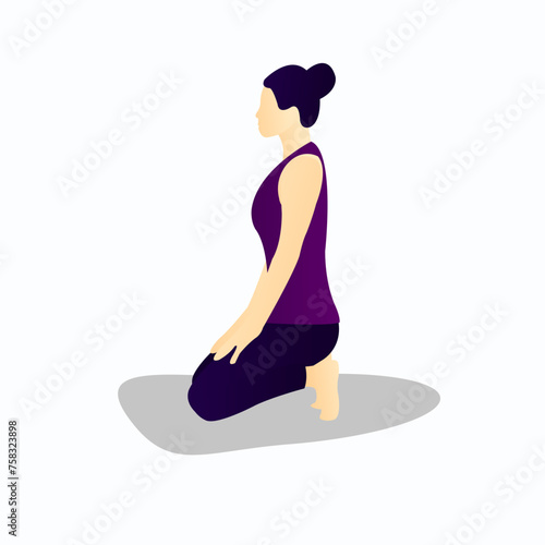 Illustration vector graphic of toe squat. Perfect to use for yoga content.