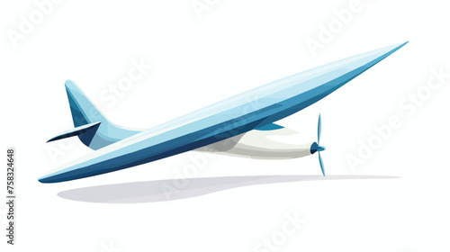 Flat icon A glider plane with wings and a tail rely