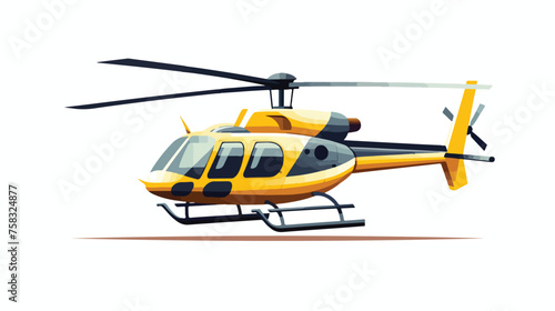 Flat icon A helicopter with propellers and landing