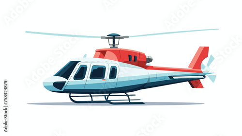 Flat icon A helicopter with propellers and landing