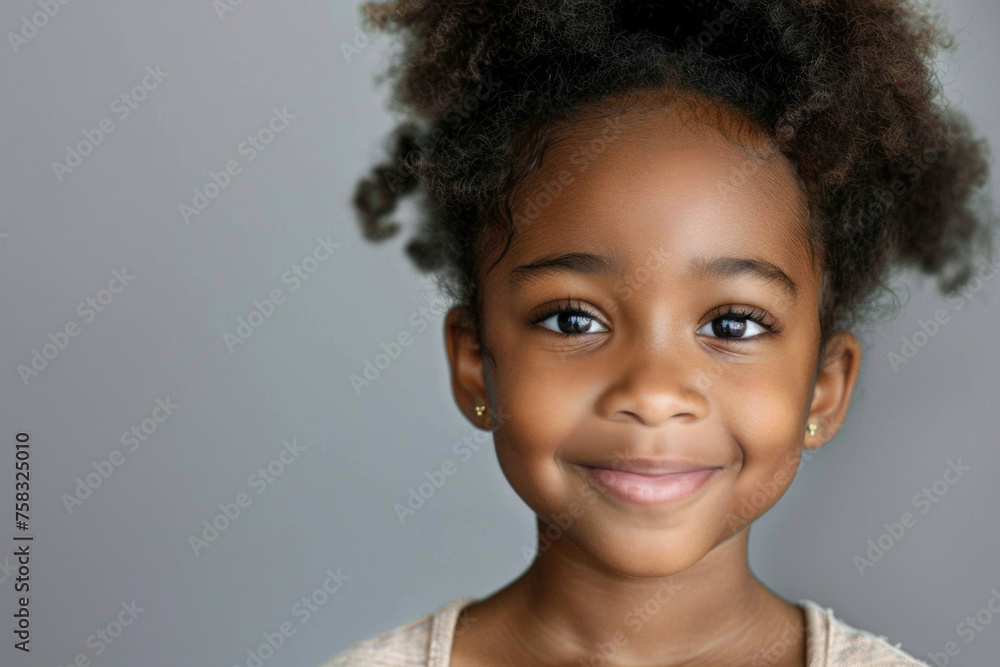 A happy little girl with a big smile on her face. Suitable for various projects A happy little girl with a big smile on her face. Suitable for various projects