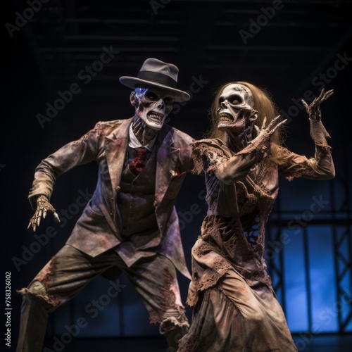 zombie dancers show off their unique dancing skills on the stage  © cristian