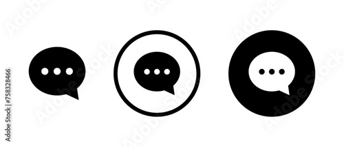 Chat icon. Comment icon set