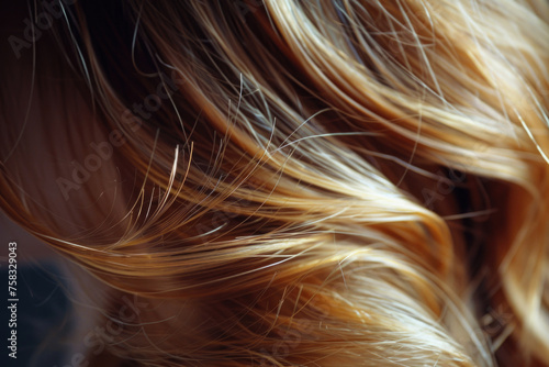 A detailed shot of a woman's long hair, perfect for beauty and fashion concepts