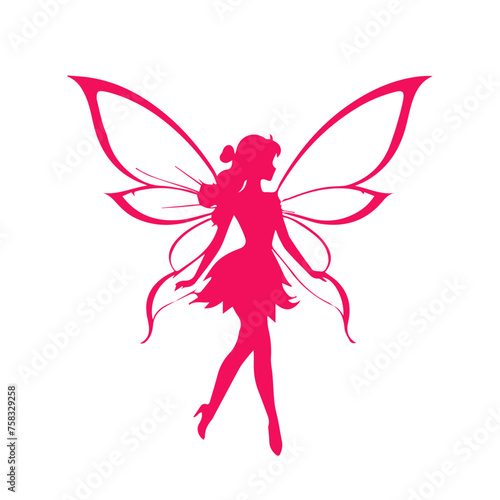 flat design fairy silhouette