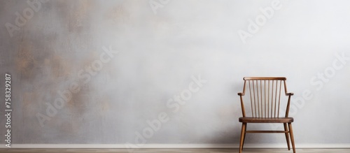 Wooden chair on white background  photo