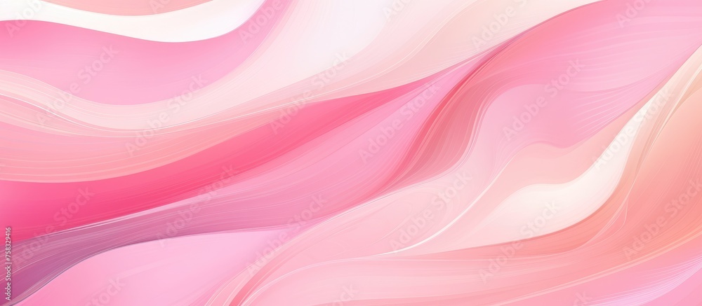 Obraz premium A closeup photo featuring a delicate swirl of pink and white petals on a pure white background, creating an intricate pattern reminiscent of an artists palette of soft magenta and violet hues