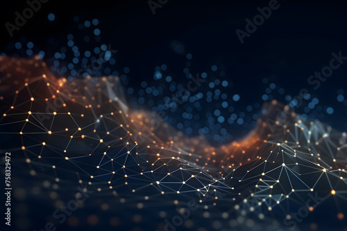 Abstract technology particles mesh background photo