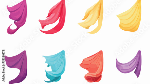 Flat icon A set of colorful play silks for imaginat