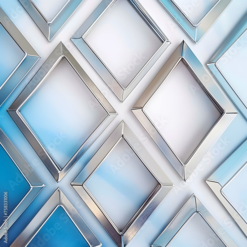 Abstract Geometric Background with Silver and Blue Shapes