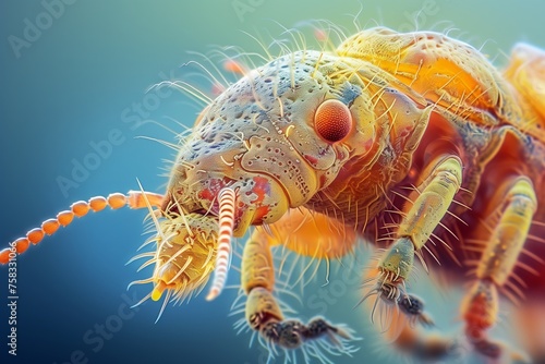 a microscopic animal with copy space photo