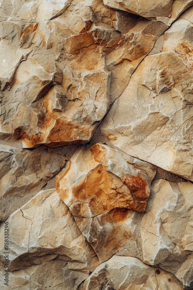 Fototapeta premium A detailed close up of a clock on a rock wall, perfect for time management concepts
