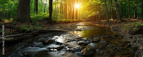 cool forest views with a clean river