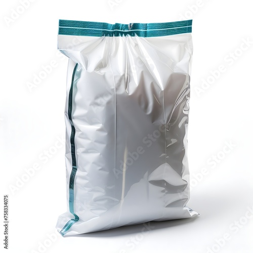 White plastic sack isolated on white