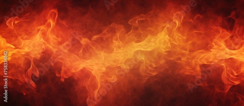 A close up of a fiery flame with billowing smoke on a dark background, creating a mesmerizing display of amber and orange hues in the sky