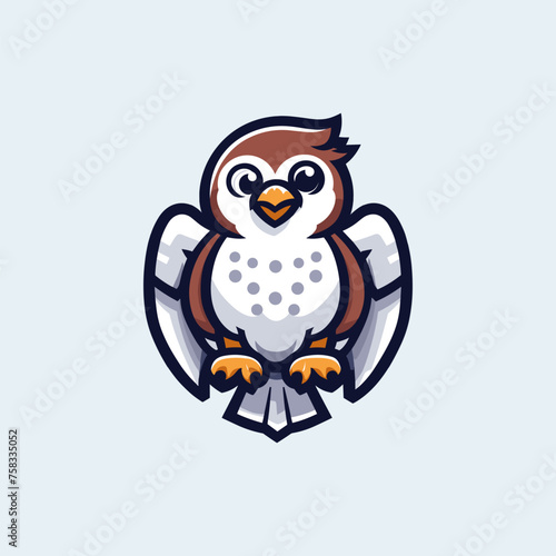 Hawk Cute Mascot Logo Illustration Chibi Kawaii is awesome logo, mascot or illustration for your product, company or bussiness
