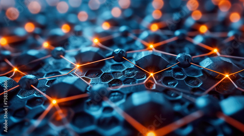 Nanotechnology in action detailed visualization of a molecular structure showcasing future  science and engineering with atoms and bonds illuminated  advanced materials and innovation nanotechnology photo