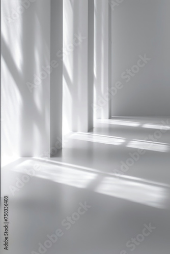 Simple and clean empty white room interior, suitable for various design concepts