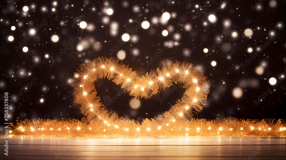 Big golden heart on black background Big golden heart on black background