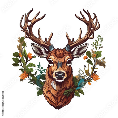 deer head isolated on white