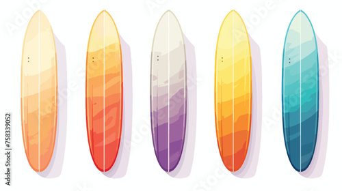 Vector modern colorful surfboard flat vector isolat © visual