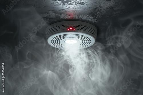 Smoke Alarm Activated in Smoky Room photo