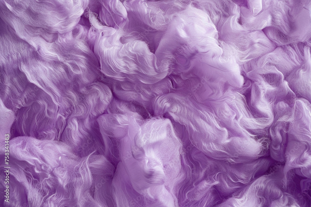 Detailed close up of a pile of purple wool. Suitable for textile and craft projects