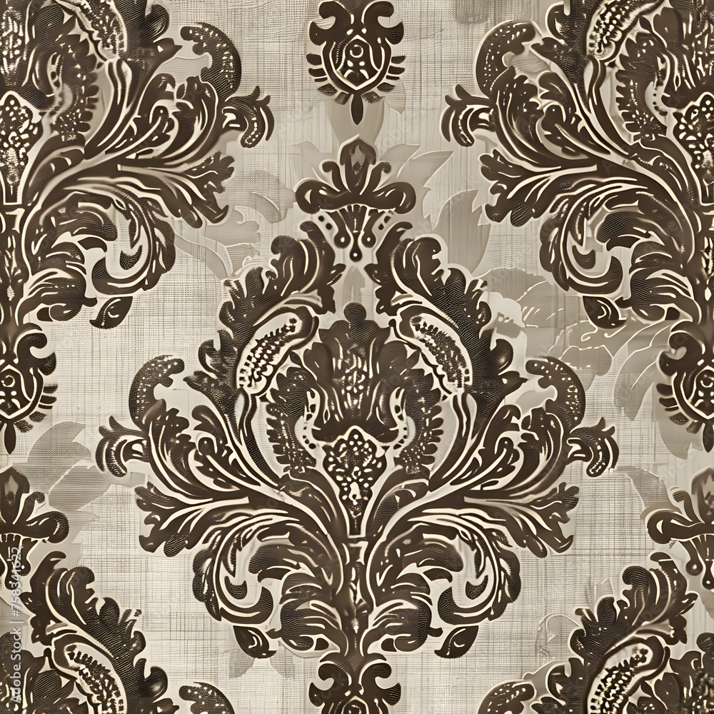 Luxurious Elegant Damask Pattern generative ai Luxurious Elegant Damask Pattern generative ai