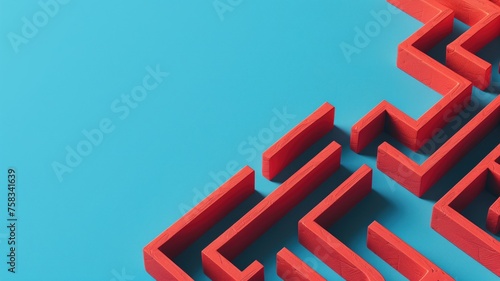 Vibrant red zigzag pattern on a bold blue backdrop