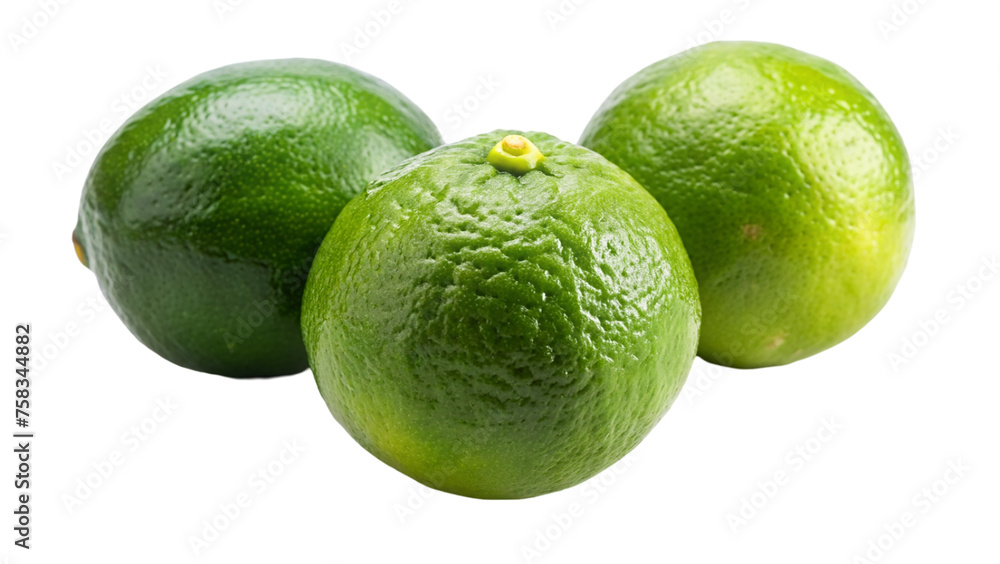 Limes isolated on transparent background. Limes isolated on transparent background.