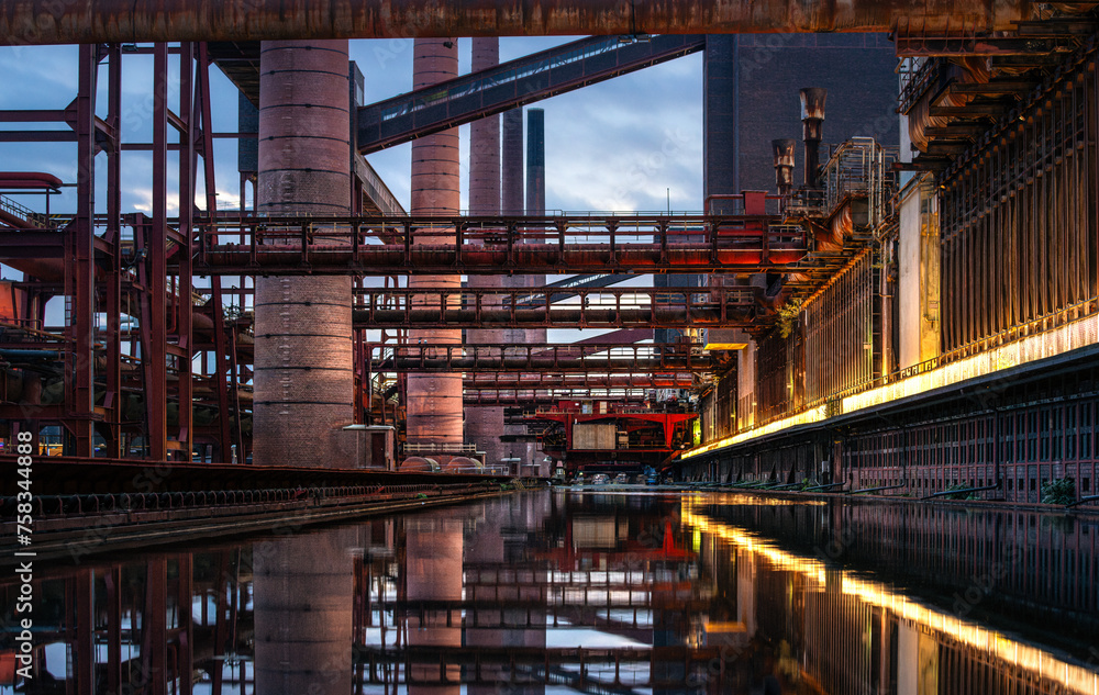 Large Industrial Area With Body of Water Large Industrial Area With Body of Water