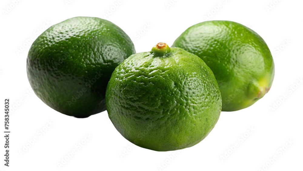 Limes isolated on transparent background. Limes isolated on transparent background.