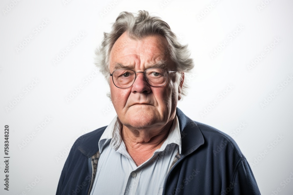 Portrait of a senior man with glasses. Isolated on white background. Portrait of a senior man with glasses. Isolated on white background.